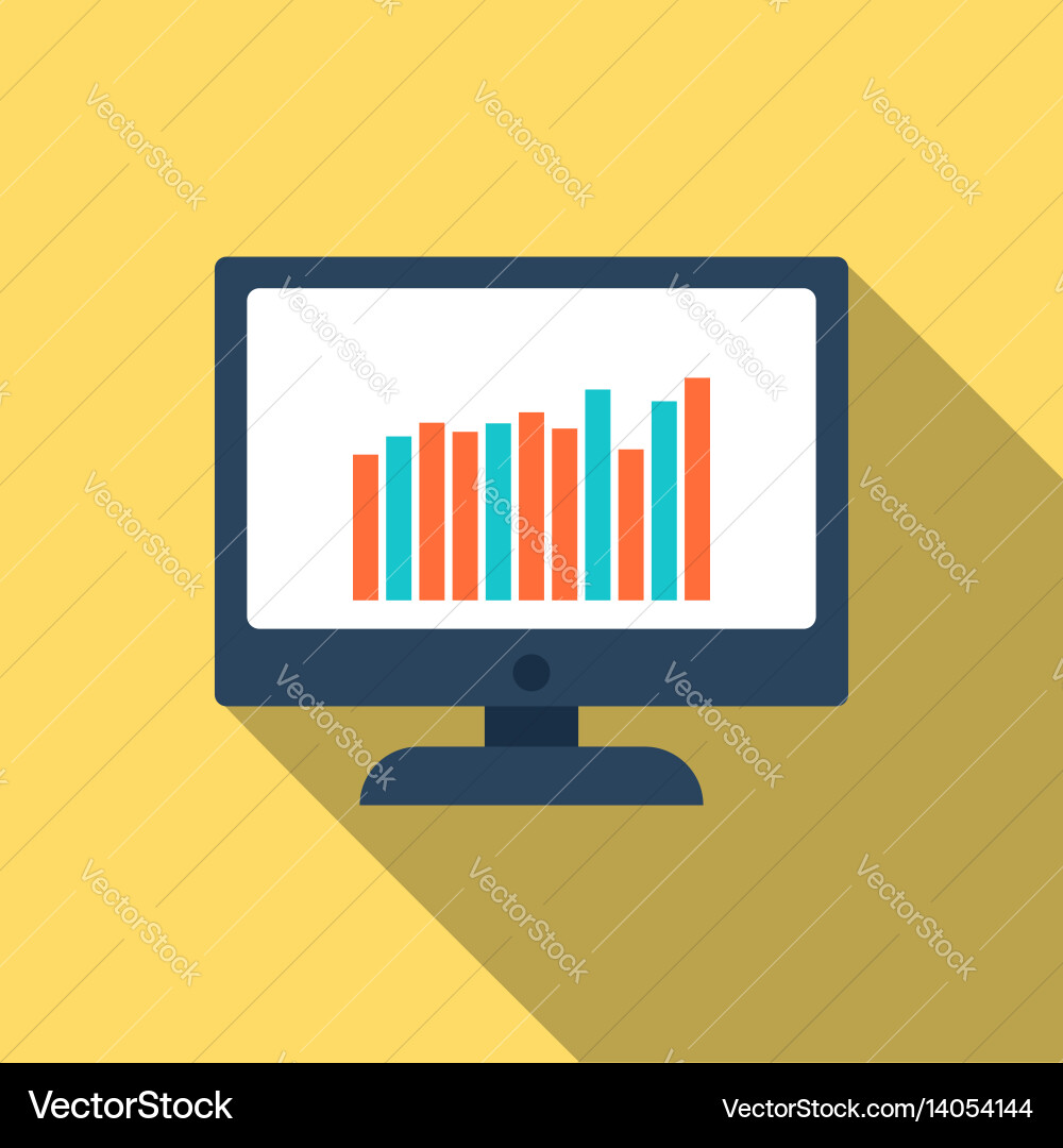 Graph Display Monitor Icon vector image