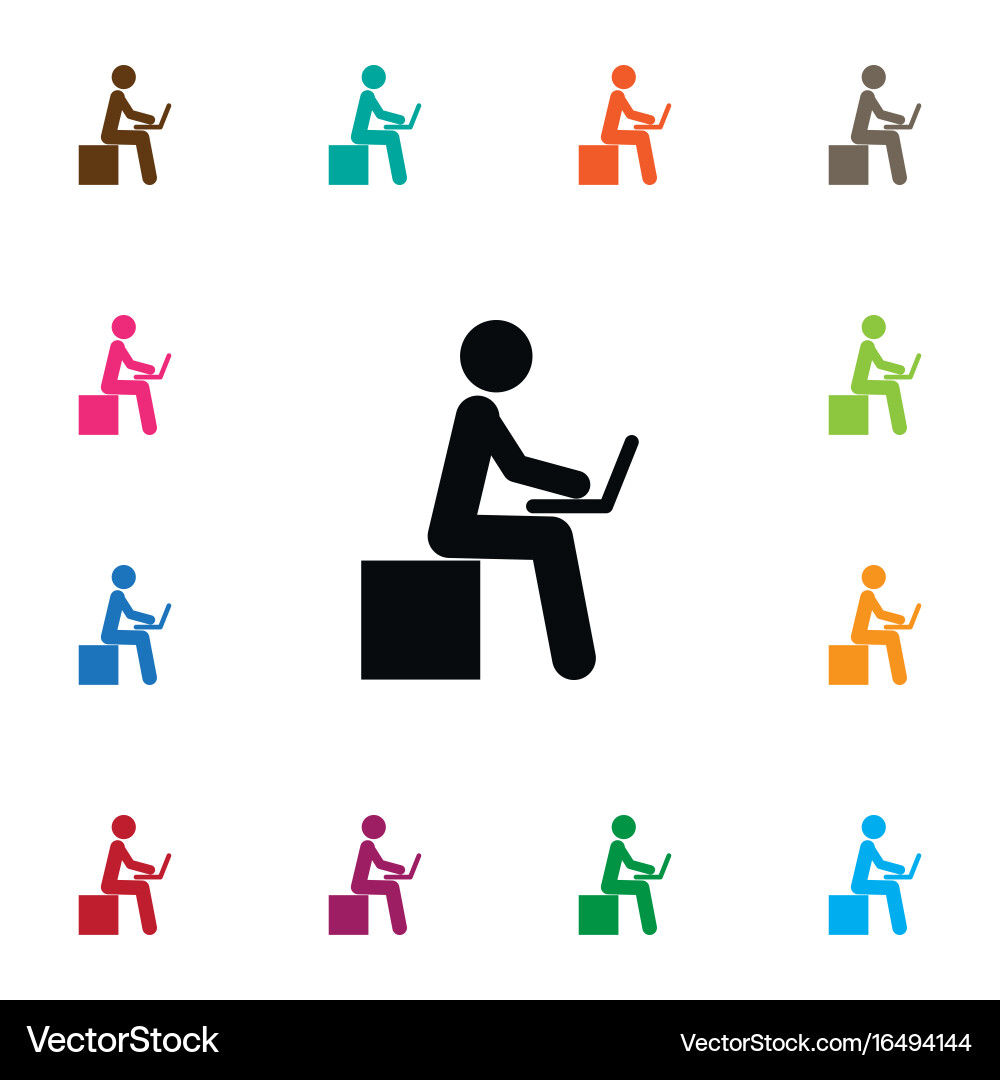 Isolated developer icon learning element vector image