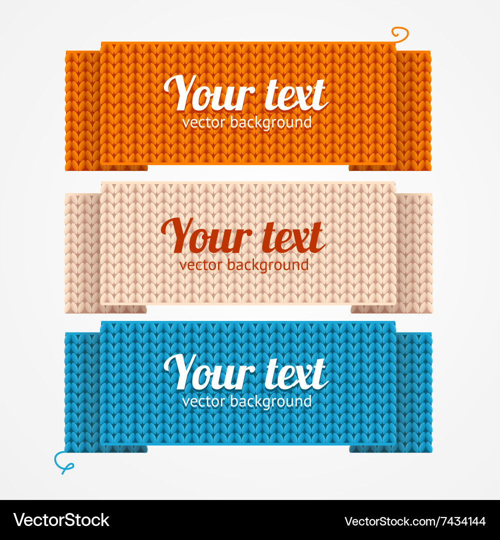 Knitted Header Backgrounds vector image