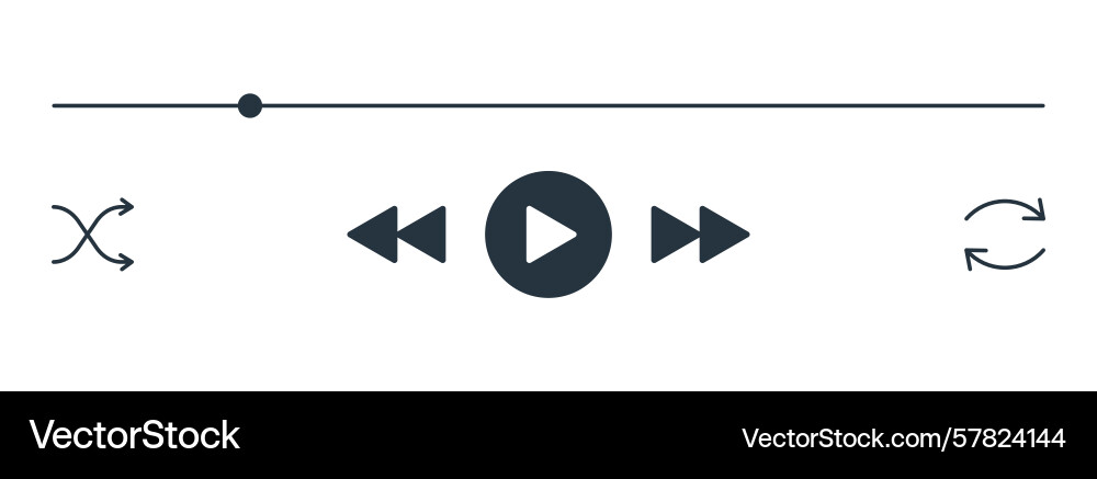 Media player progress loading bar in flat Media player progress loading bar in flat vector image