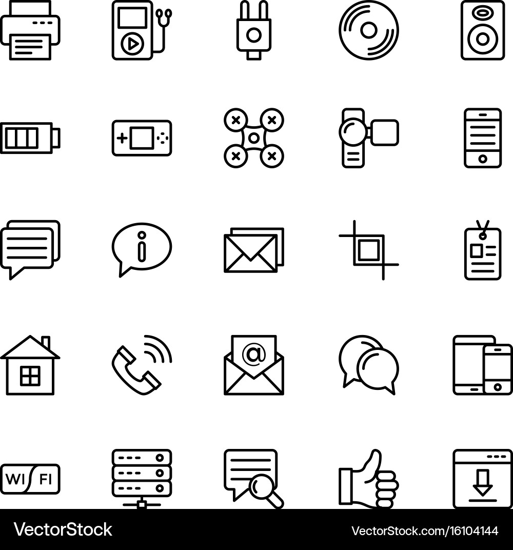 Mobile & Web UI Line Icons vector image