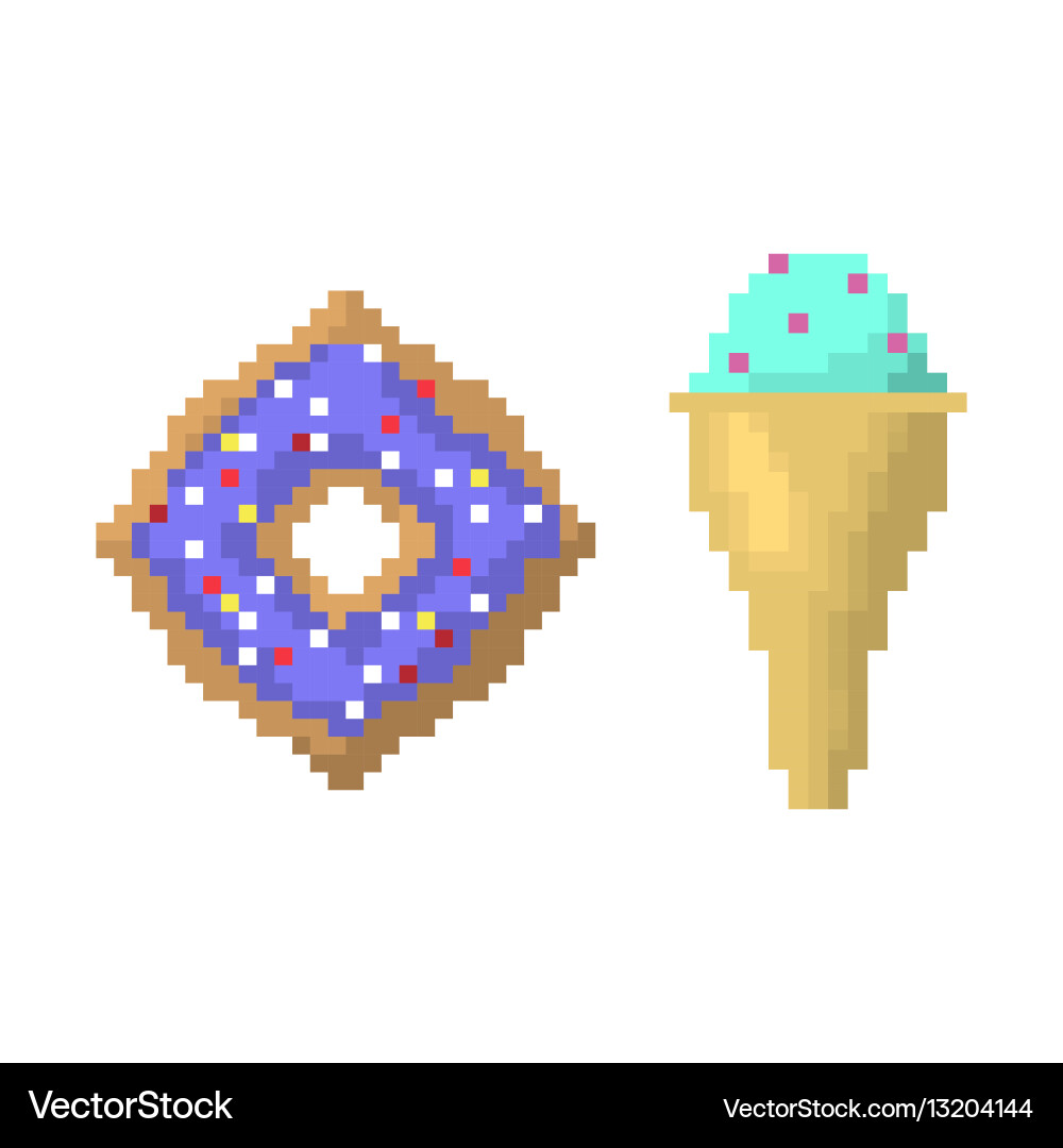 Pixel Kunst Eis Kegel Vektorbild