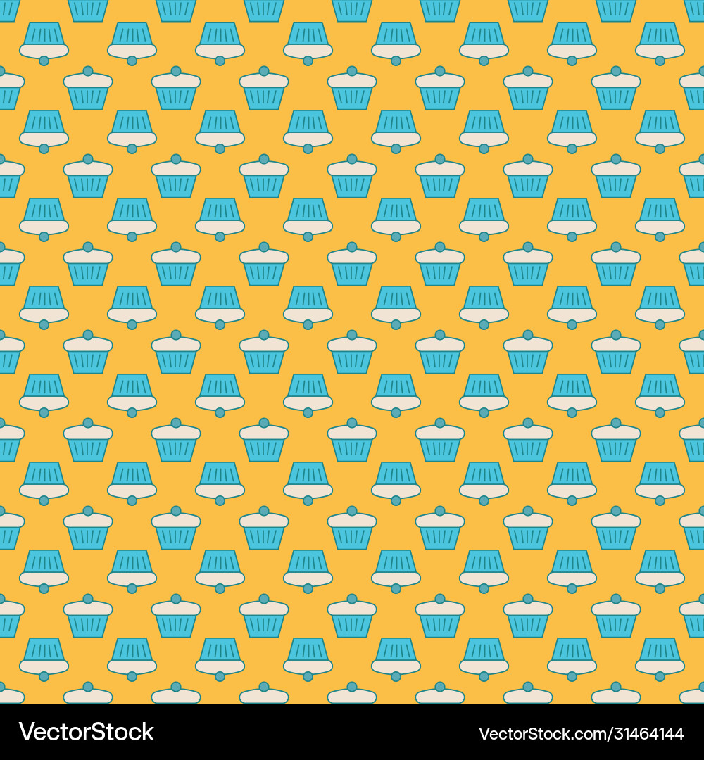 Seamless pattern with simple cupcake icons Vector Image