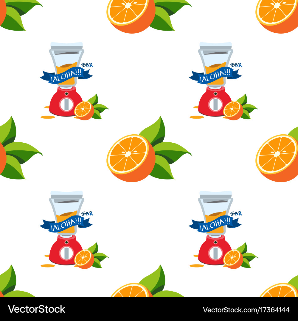 Seamless pattern with the image of oranges vector image