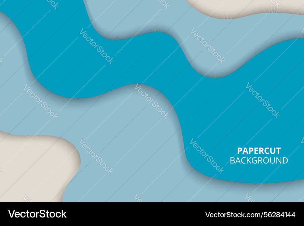 Smooth layered abstract papercut background vector image