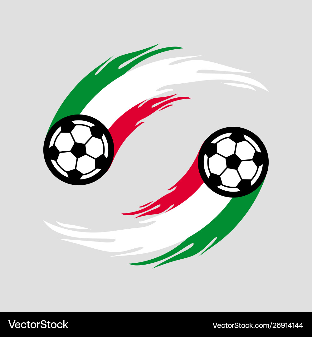 Soccer or football with fire tail in italy flag Vector Image