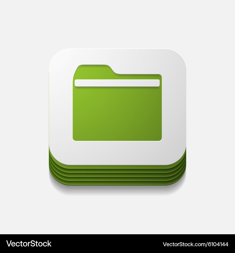 Square button folder vector image