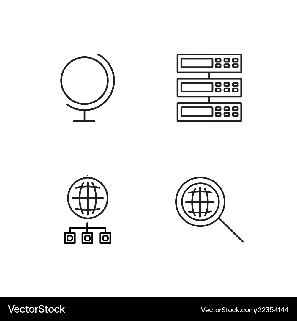 Web simple outlined icons set Web simple outlined icons set Vector Image