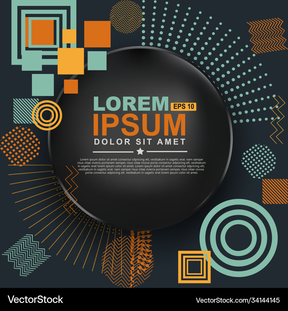 Abstract circle geometric pattern design vector image