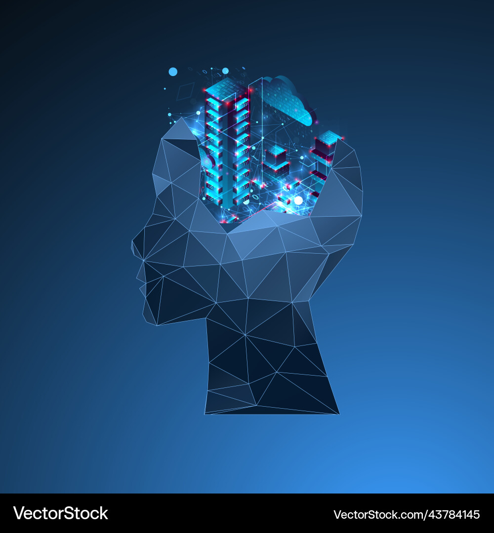 Artificial intelligence ai and big data concept Vector Image