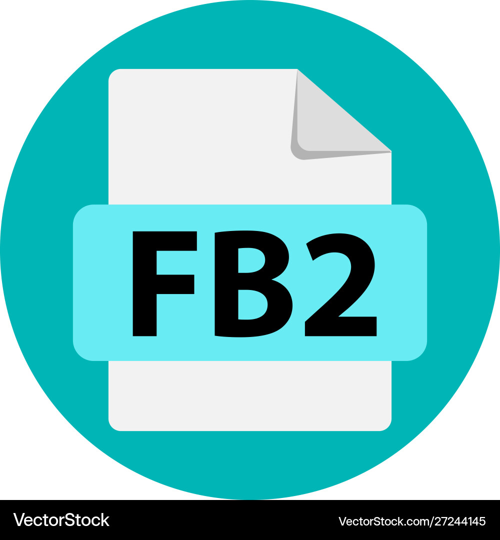 Blue icon fb2 file format extensions Vector Image