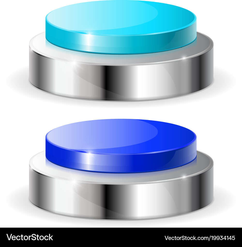 Blue push buttons vector image