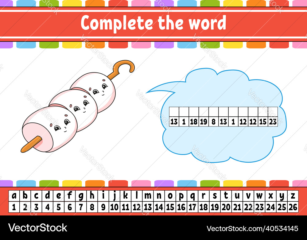 Complete the words cipher code learning Complete the words cipher code learning vector image
