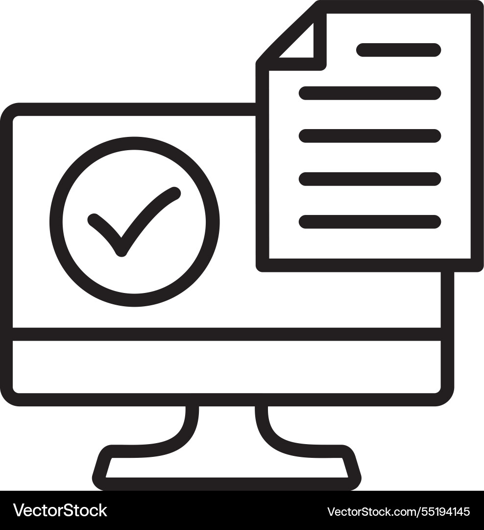 Computer line icon design Vector Image