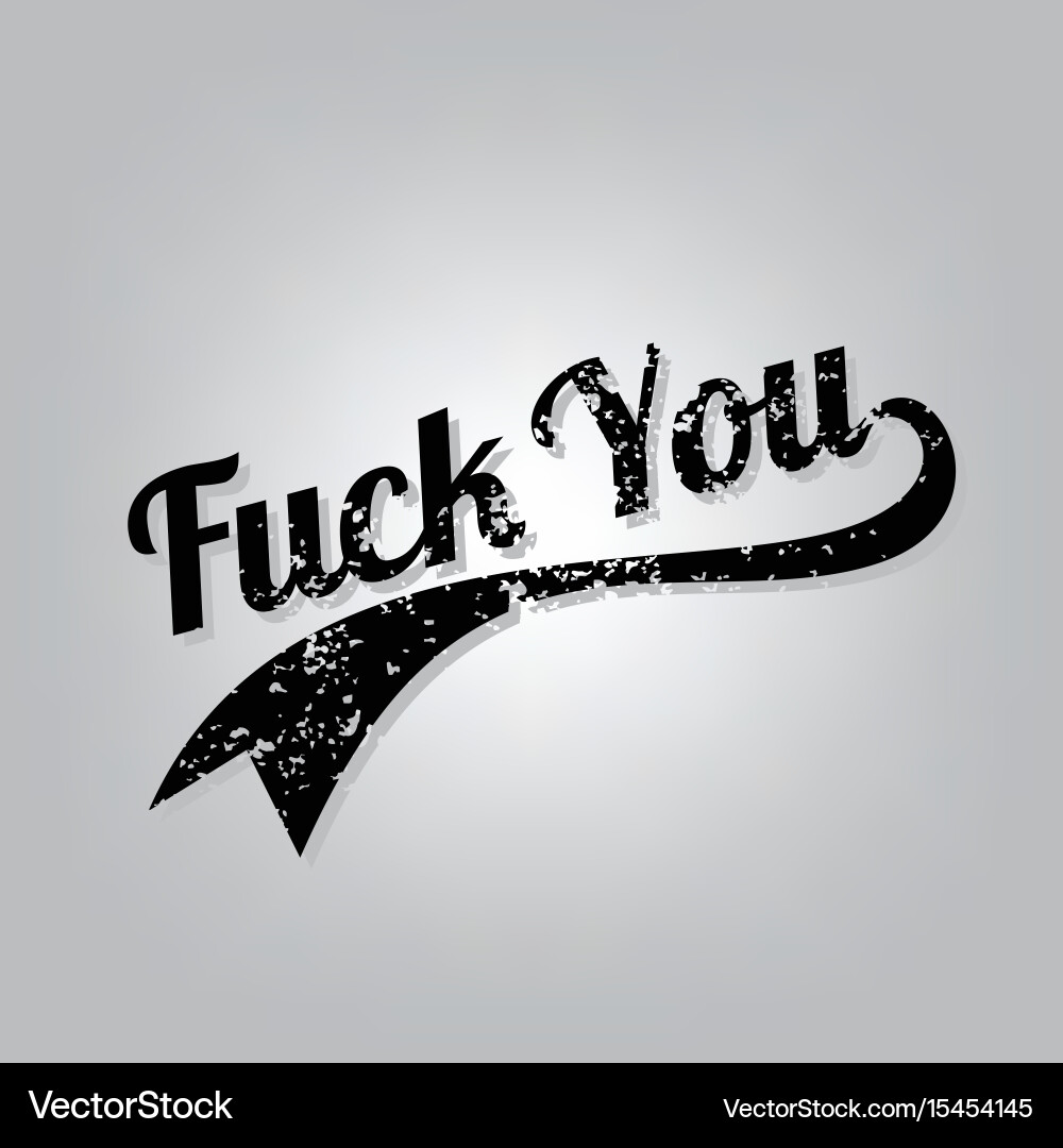 Cursive curse text varsity retro grungy vector image