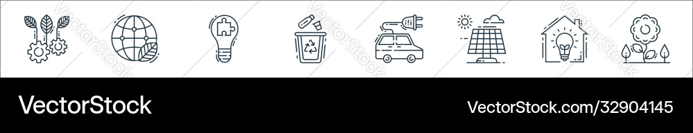 Environment and eco line icons linear set quality Environment and eco line icons linear set quality vector image