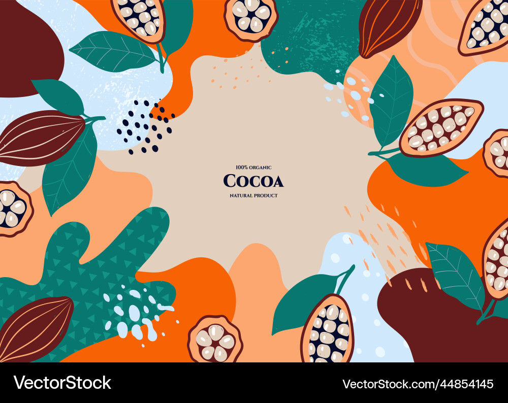 Frame with doodle cocoa and abstract elements ha Frame with doodle cocoa and abstract elements ha vector image