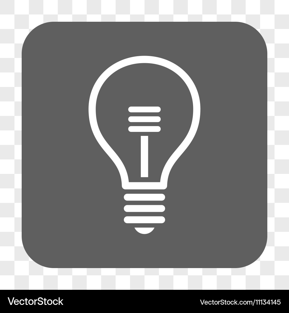 Lamp bulb rounded square button vector image