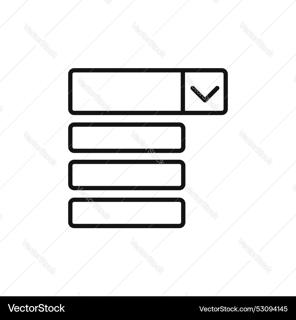 List dropdown icon isolated on white background Vector Image