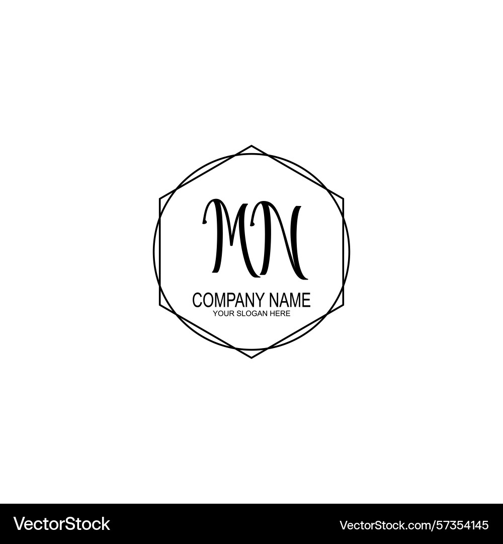 Minimalist handwritten mn initial logos with soft Vector Image