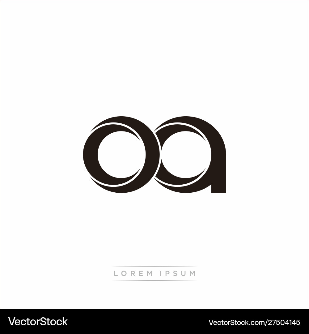 Oa initial letter split lowercase modern monogram vector image