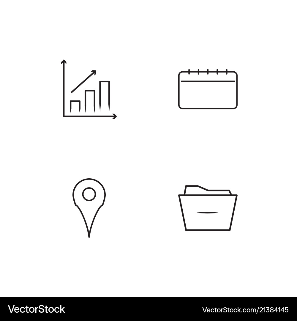 Office linear icons set simple outline vector image
