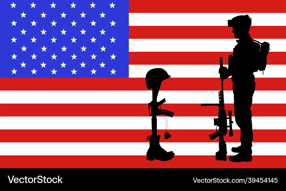 Schlachtfeld toter Soldat Usa Flagge Mann verloren Freund Schlachtfeld toter Soldat Usa Flagge Mann verloren Freund vektorbild