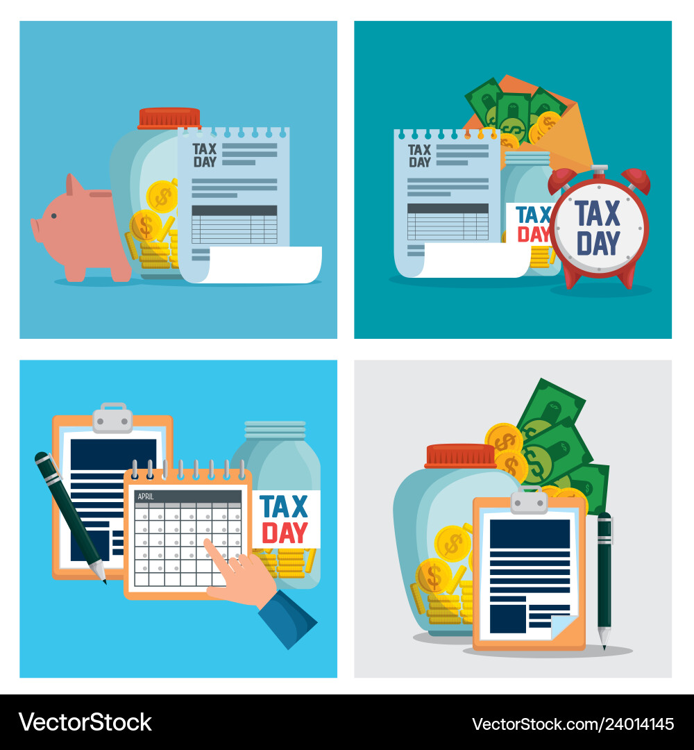 Set finance document and service report Vector Image