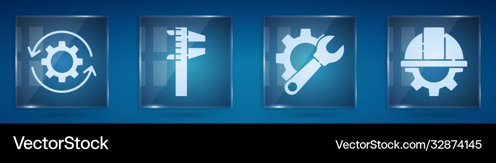 Set gear and arrows as workflow calliper Set gear and arrows as workflow calliper vector image