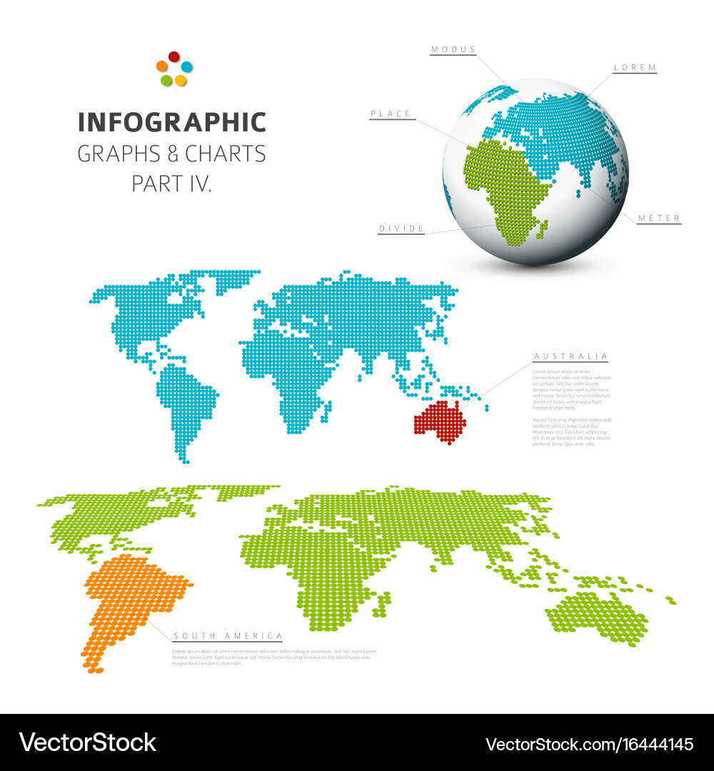 Set of flat design infographic charts and graphs 4 vector image