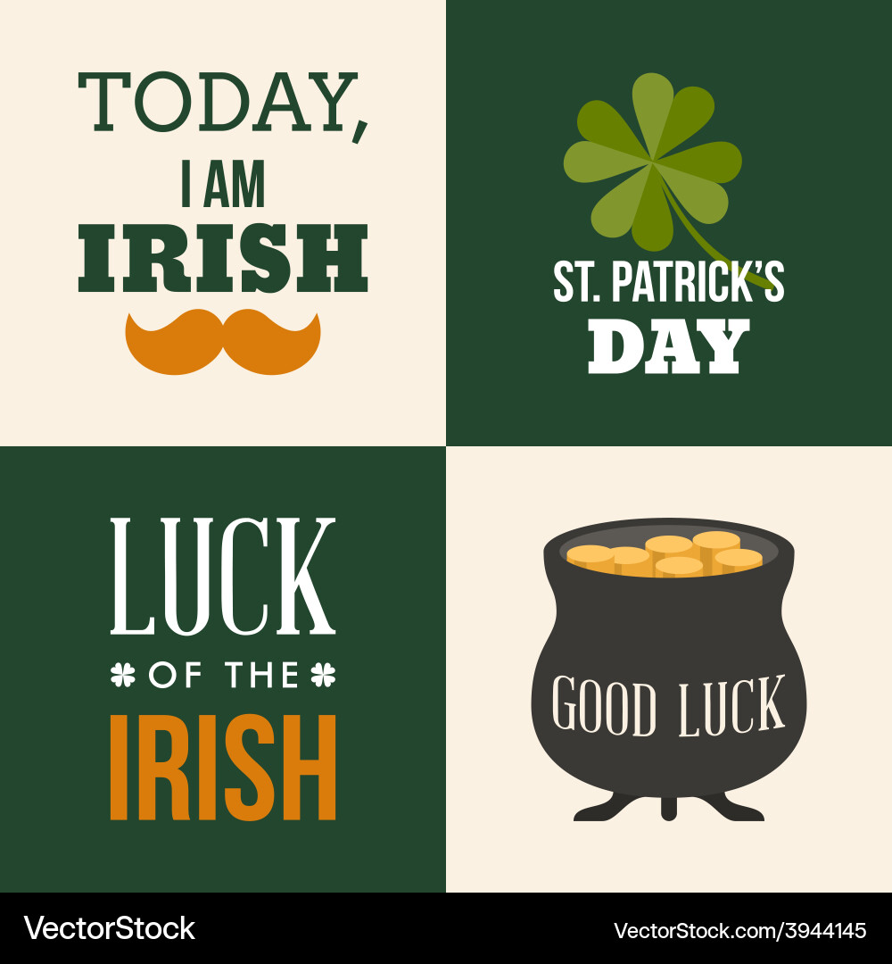 Set of st patricks day and design elements Vector Image