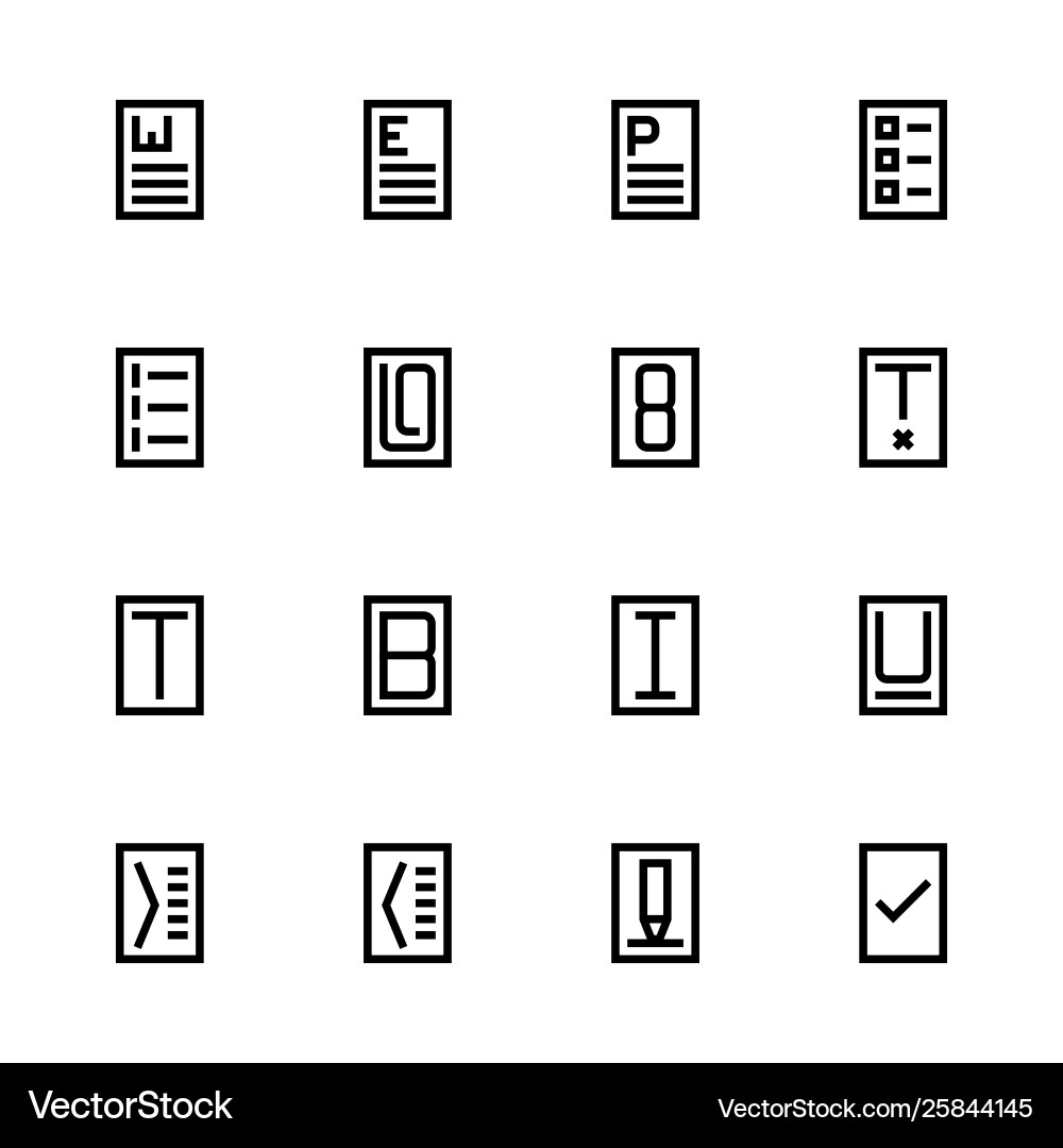 Set text editor icons Vector Image