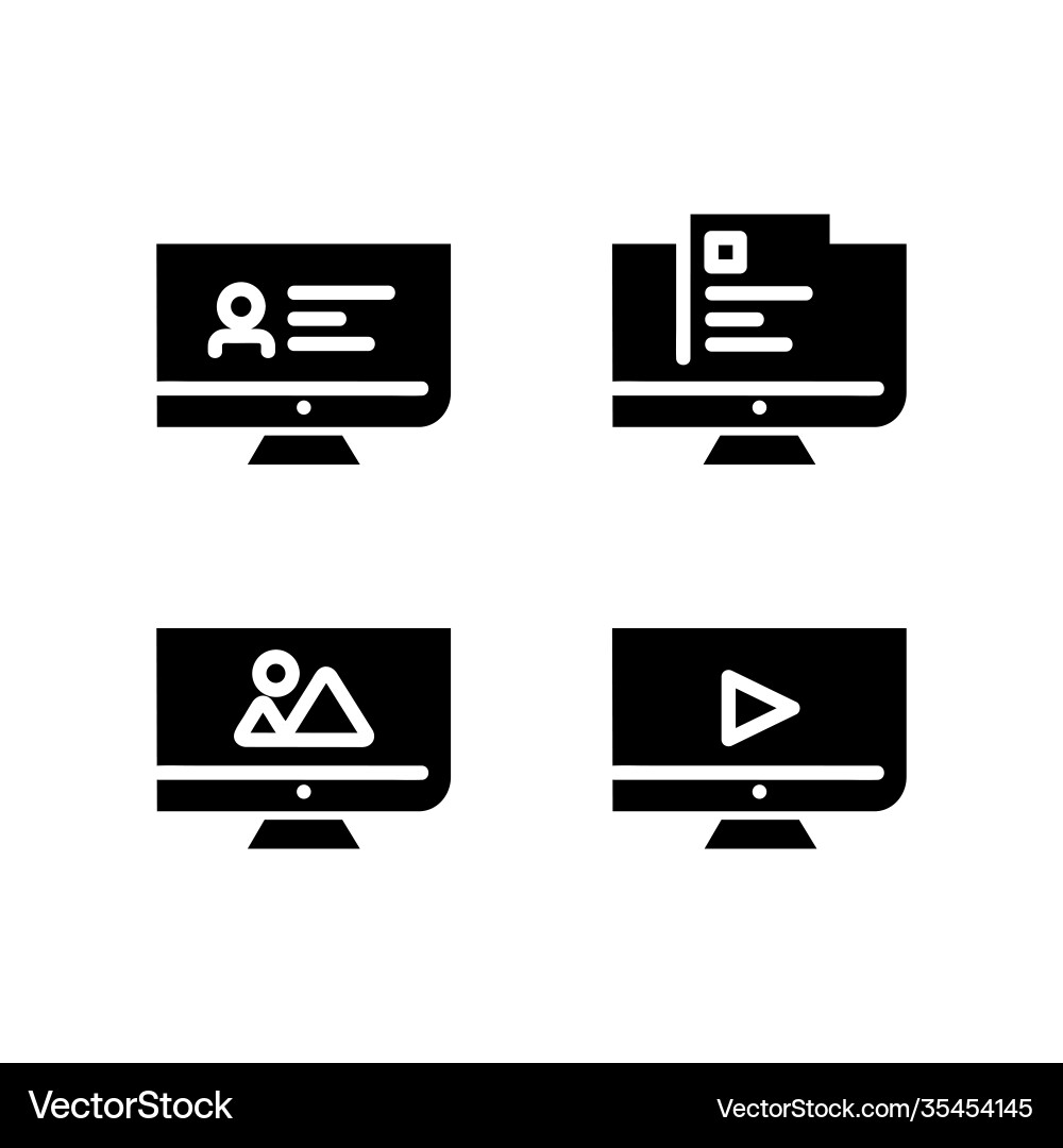 Silhouette computer icons design isolated vector image