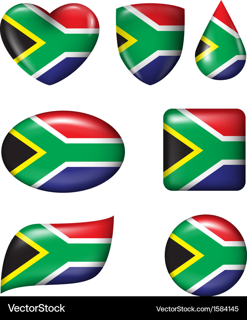 South Africa Flag Buttons vector image