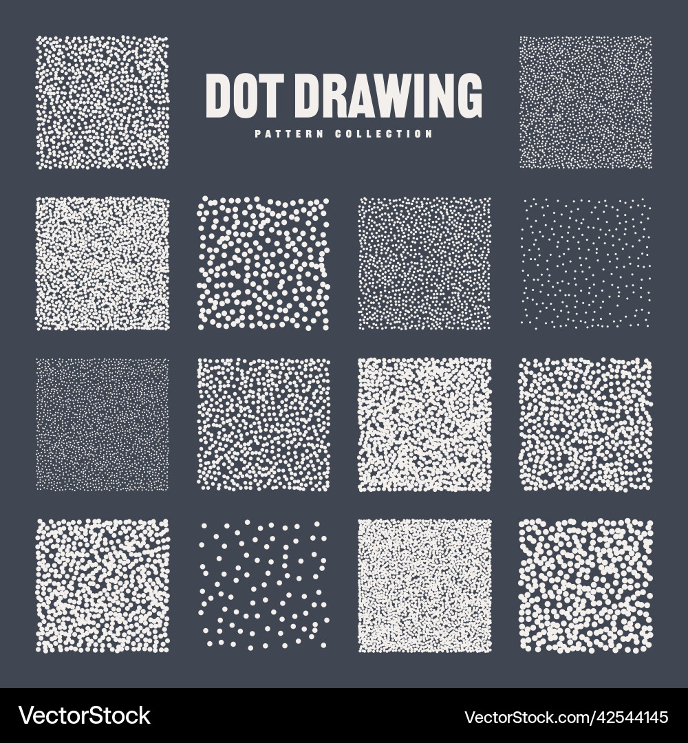 Square shaped dotted objects stipple elements Square shaped dotted objects stipple elements vector image