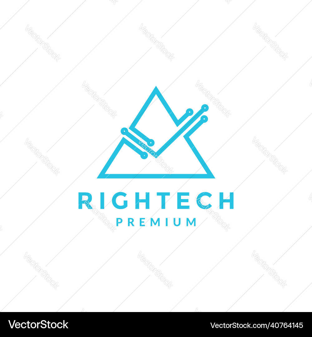 Triangle with connect line dot tech logo design Triangle with connect line dot tech logo design Vector Image