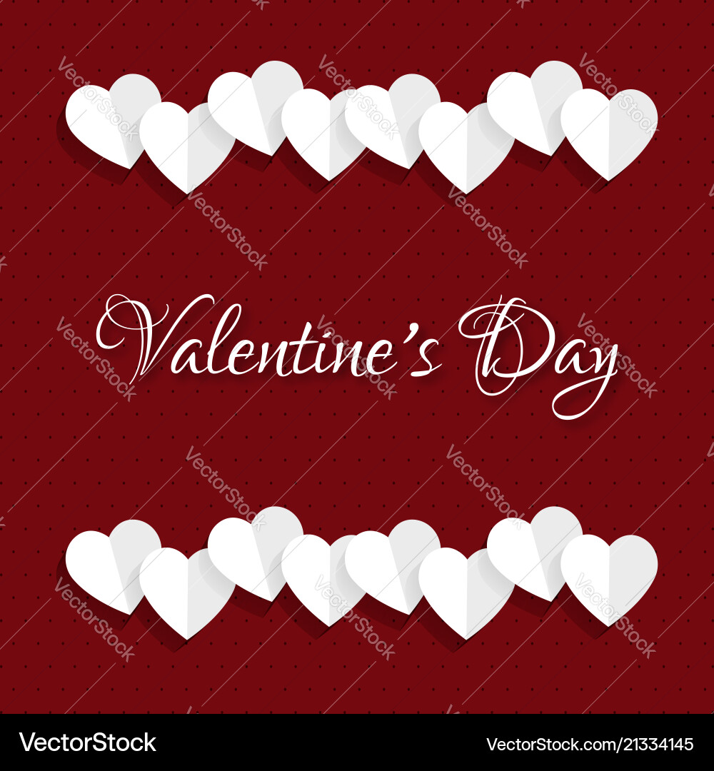 Valentines day greetings card with red pattern Vector Image