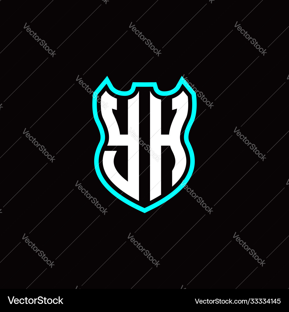 Y h initial logo design with shield shape Y h initial logo design with shield shape vector image