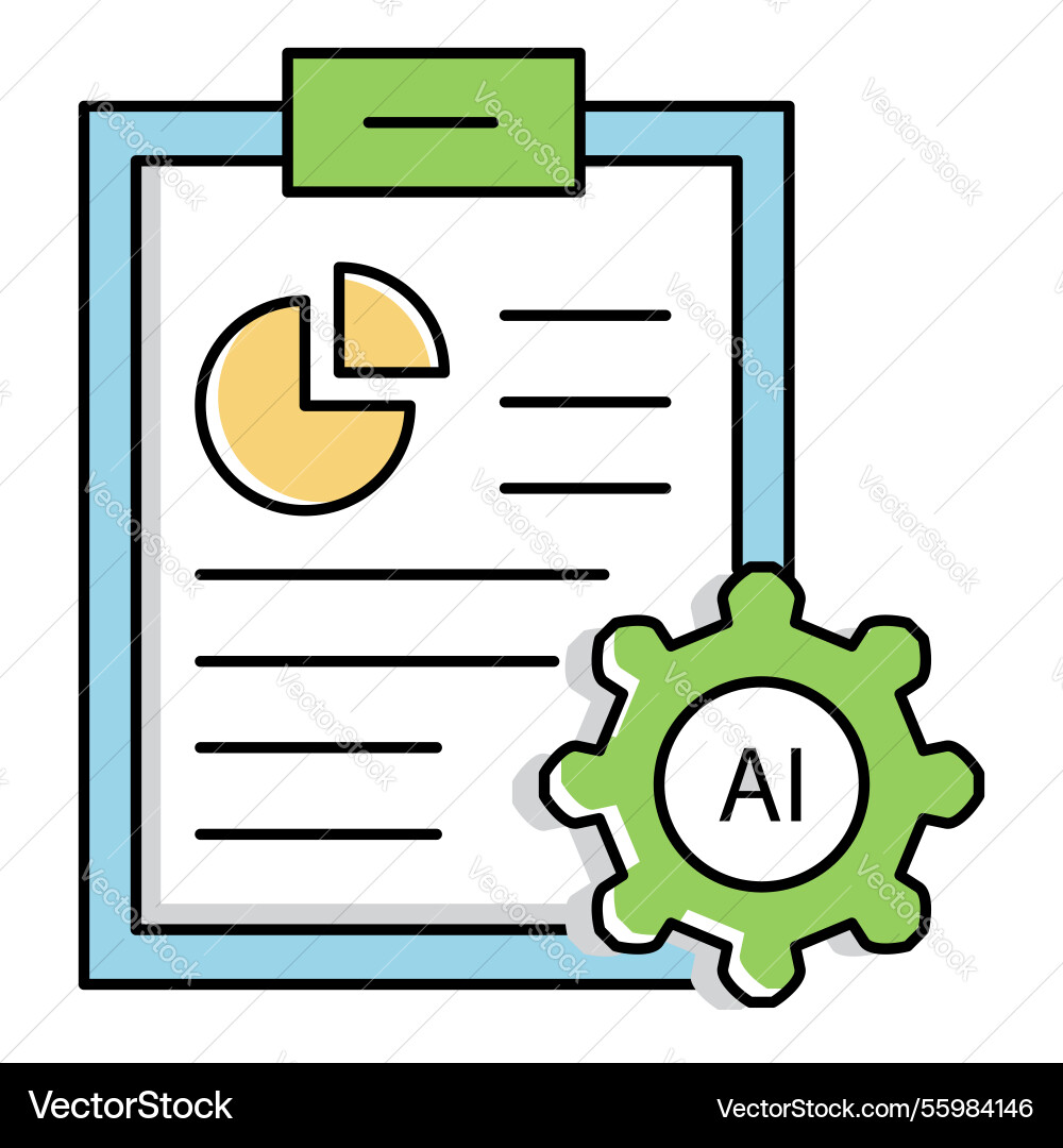Analytics report and ai automation statistics vector image