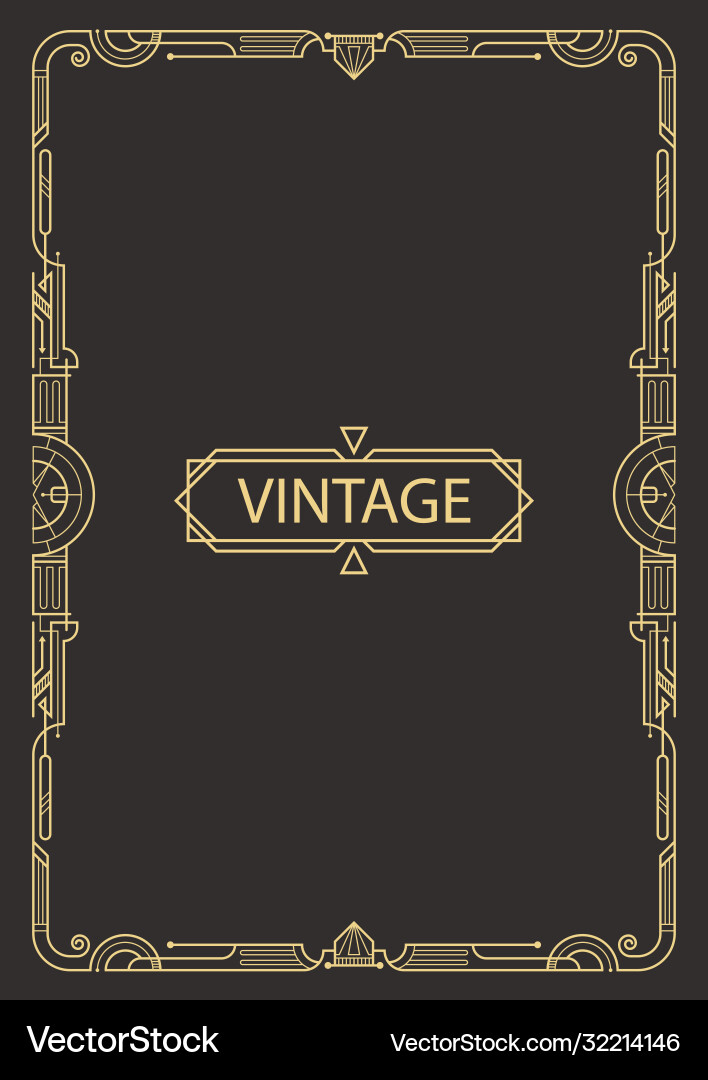 Art Deco Geometric Frame Vector Image