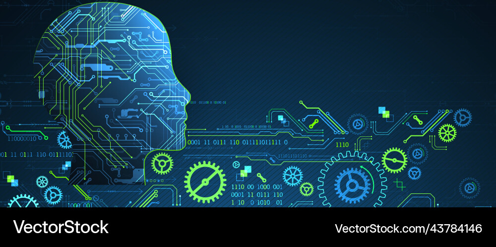 Artificial intelligence ai and big data concept Vector Image