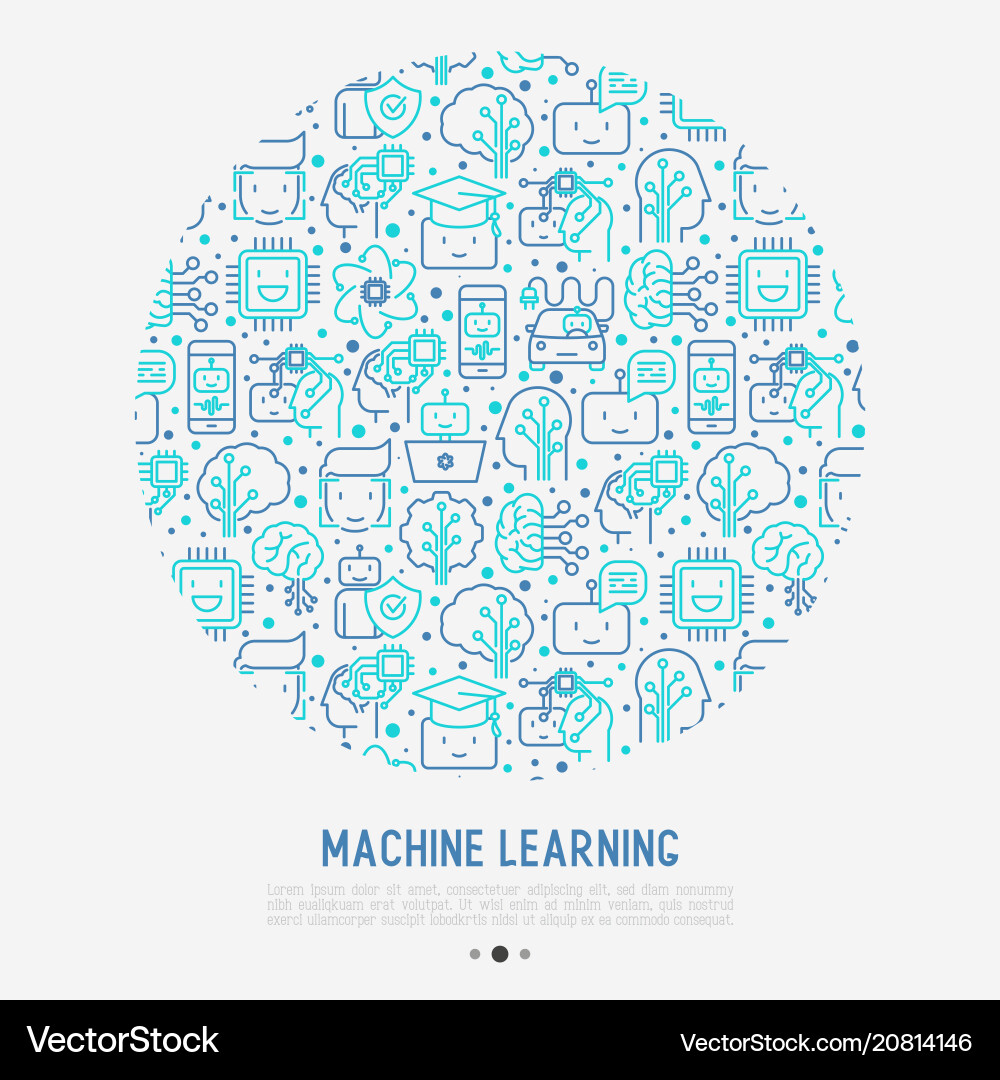 Artificial Intelligence & Machine Learning vector image