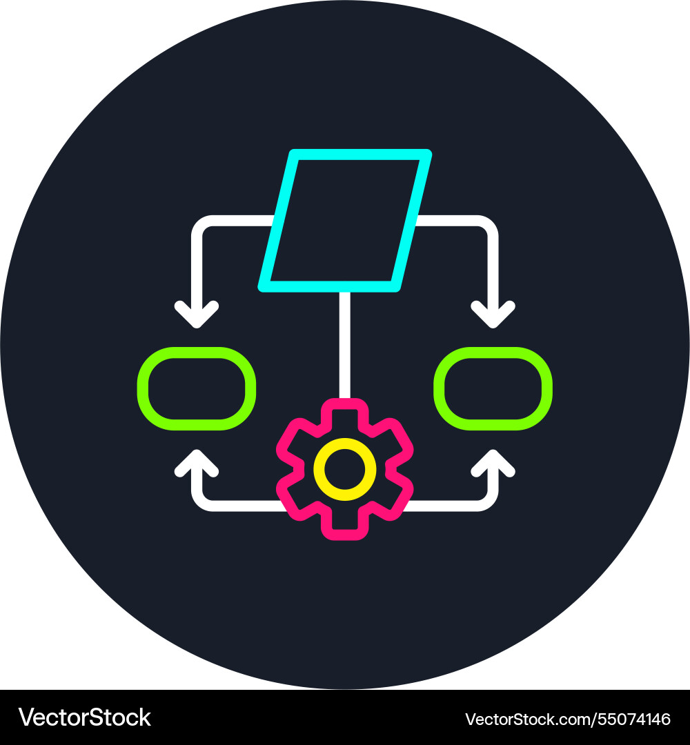 Chart line multi color icon vector image