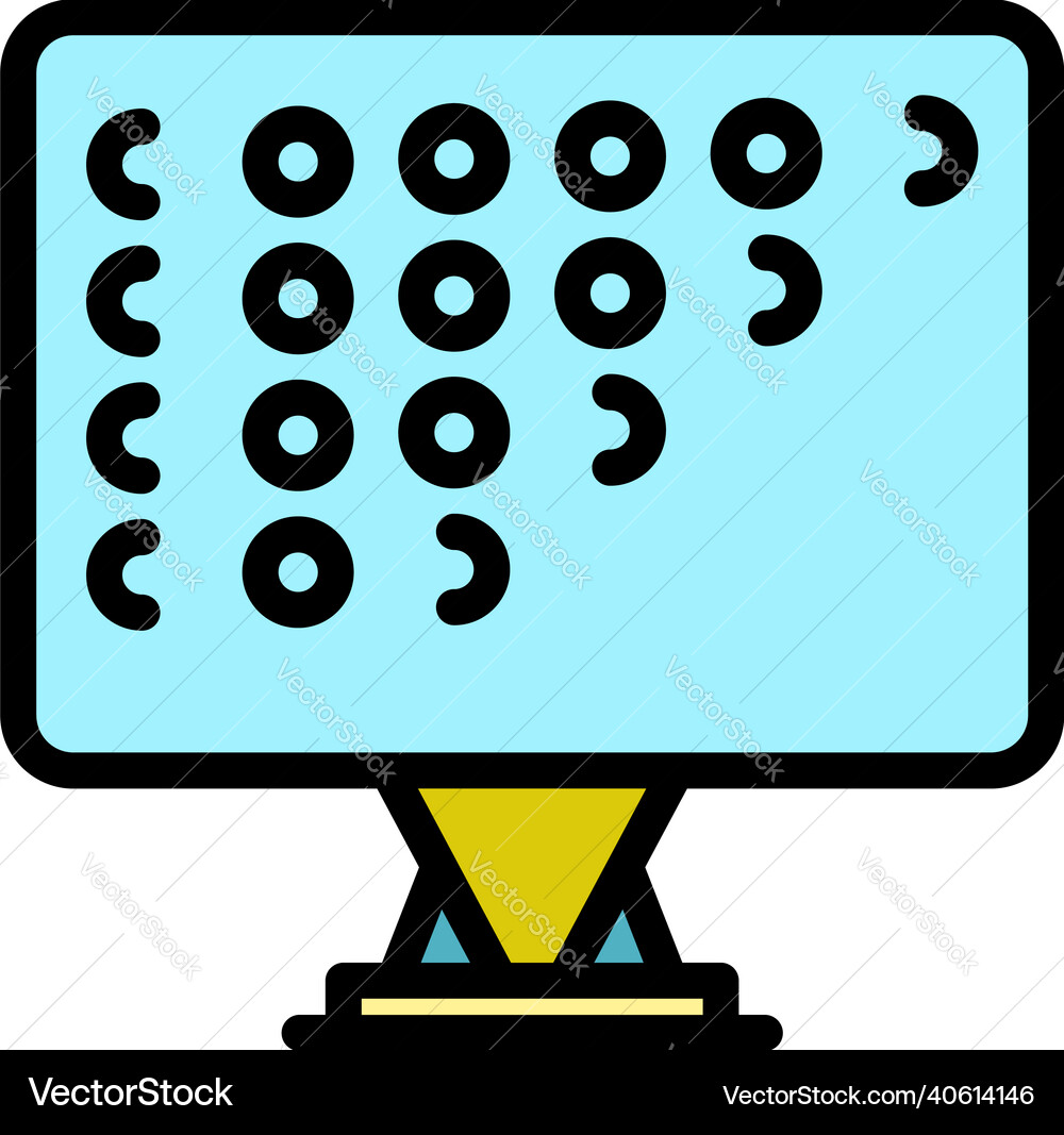 Code on monitor icon color outline Code on monitor icon color outline vector image