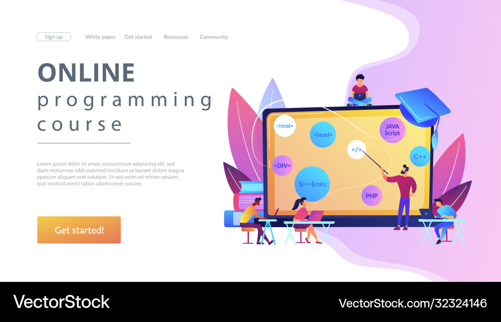 Coding workshop concept landing page Coding workshop concept landing page vector image