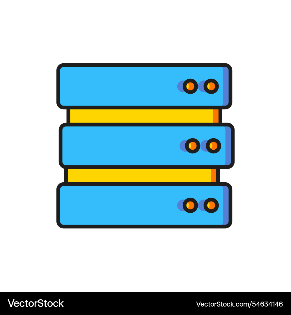 Color server data web hosting icon isolated Color server data web hosting icon isolated vector image