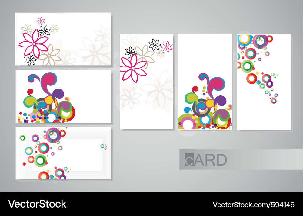 Colorful Circles Business Cards Vector Image
