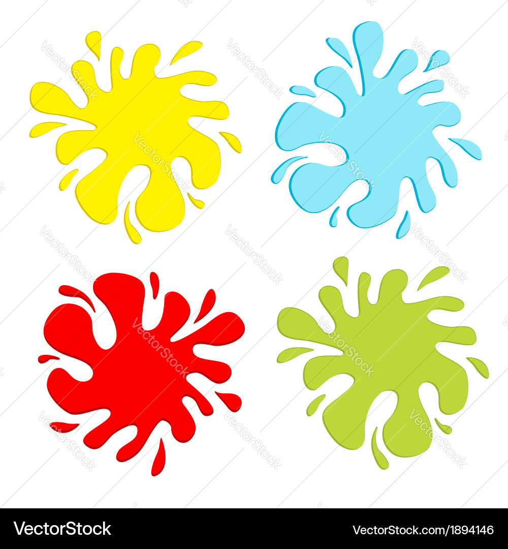 Colorful Ink Splatters & Blobs vector image