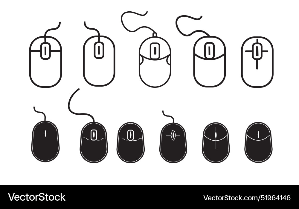 Computer mouse icon set template Vector Image