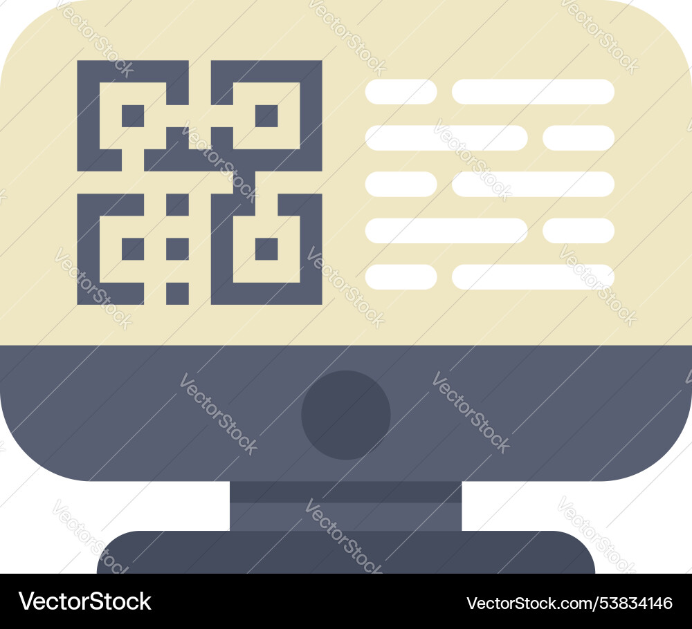 Desktop-Computer Anzeige qr-Code für online Desktop-Computer Anzeige qr-Code für online vektorbild